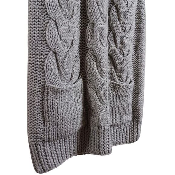 American Retro Women’s Sz 0 Gray Cable Knit Nordic Sweater Dress Wool Blend Mini - Picture 5 of 8